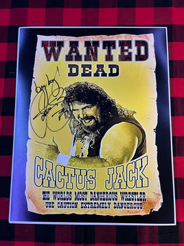 Mick Foley Autographed Cactus Jack Wanted Poster
